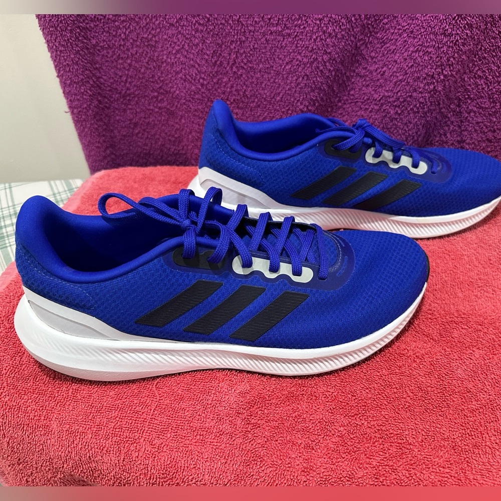 Adidas Royal Blue Running Shoes with Black Stripes